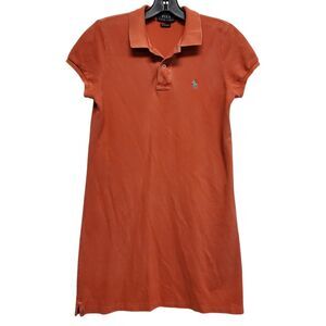 POLO RALPH LAUREN Dress THE MESH MINI Womens Small Salmon Shirt Boho Cotton